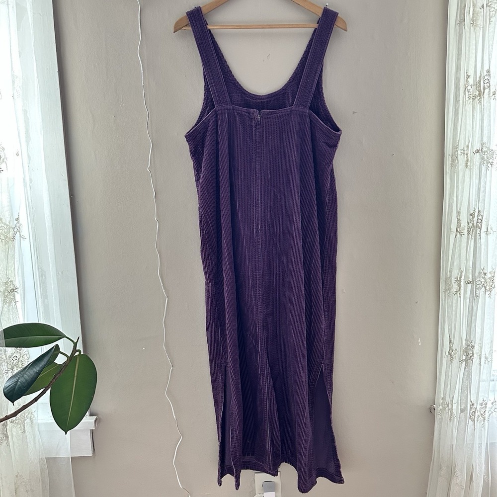 VTG JG Hook Women Maxi Jumper Dress Size 12P Purple Corduroy Cottagecore Overall - Picture 3 of 8
